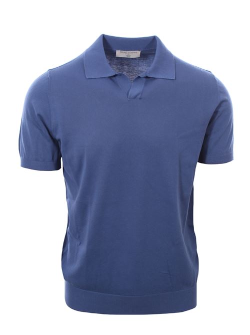 Polo senza bottoni in cotone giza  MAURO OTTAVIANI | Polo | MU109DENIM